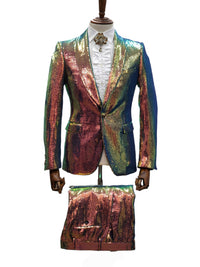 Giovanni Testi 2 Button Slim Fit Shawl Lapel Sequin Suit GT1S-2008 Aero