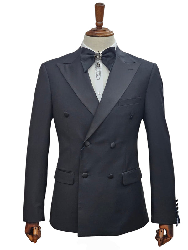 Fabio Fabrinni Double breast Black Slim Fit Tux FFX6DB-4030S Black