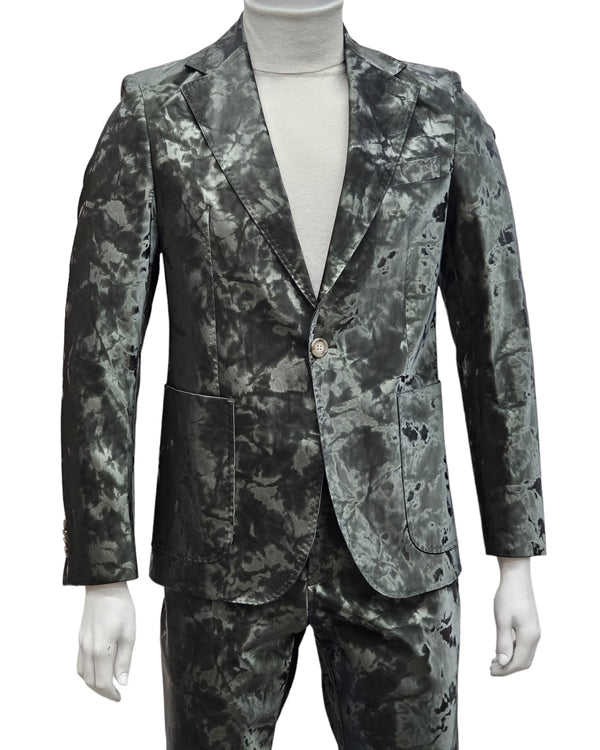 Giovanni Testi 1 Button Slim Fit  Faux leather with Patch PocketsGT1N-0075 GREEN