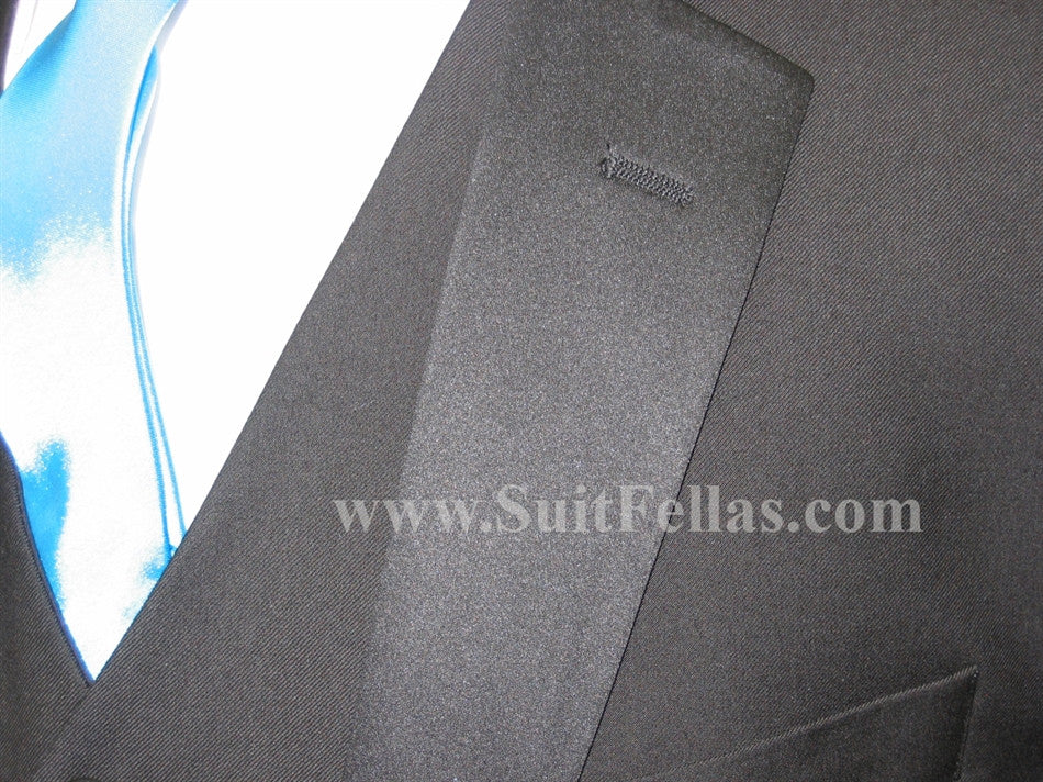 2 Button 3 Piece Tapered Cut Flat Front Tuxedo