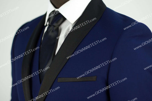 2 Button Shawl Lapel Royal Blue Slim Fit Suit FF2SSX+V-1230