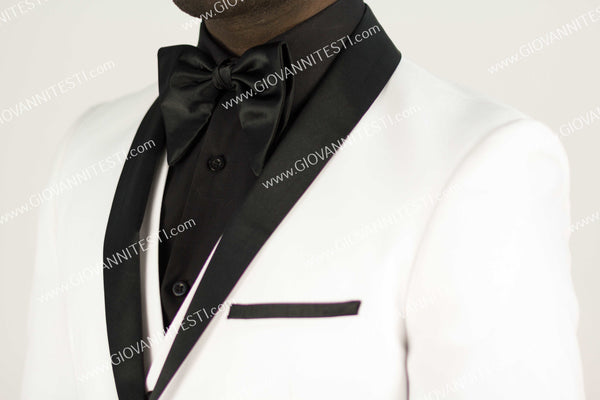 2 Button Shawl Lapel White Slim Fit Suit FF2SSX+V-1230