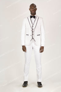 Fabio Fabrinni 2 Button 3 Piece White Slim Fit Suit FF2NAV-1230 WHITE
