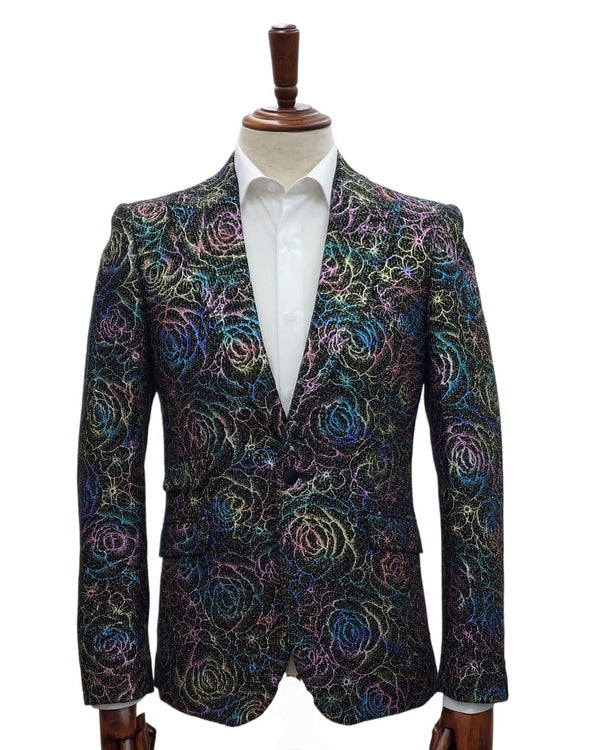 Giovanni Testi 1 Button Slim Fit Suit GT1P-2578 MULTI