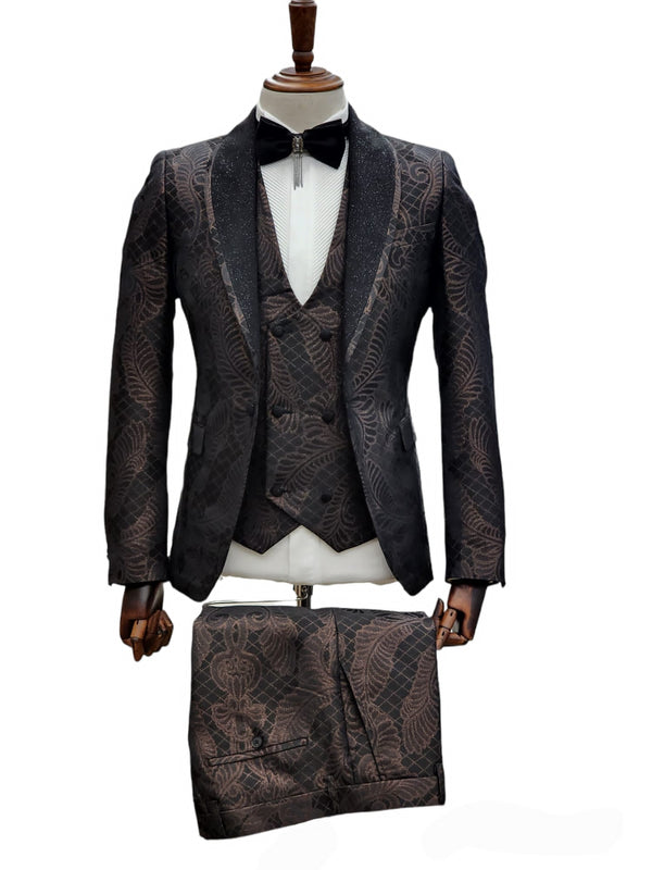 Giovanni Testi 1 Button 3pc Shawl Lapel Tuxedo GT1ST+V-1357 BRONZE