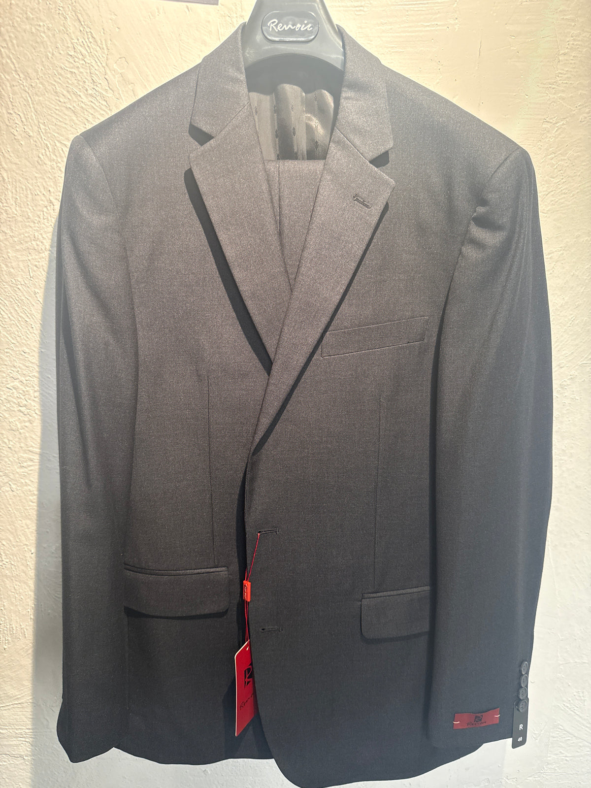 2 Button charcoal Grey Classic Fit Suit REN-201-2