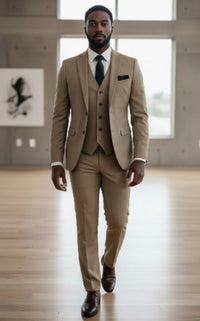 2Button Notch Lapel Slim Fit  FF2N+V-1230 TAN