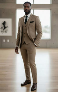 2Button Notch Lapel Slim Fit  FF2N+V-1230 TAN