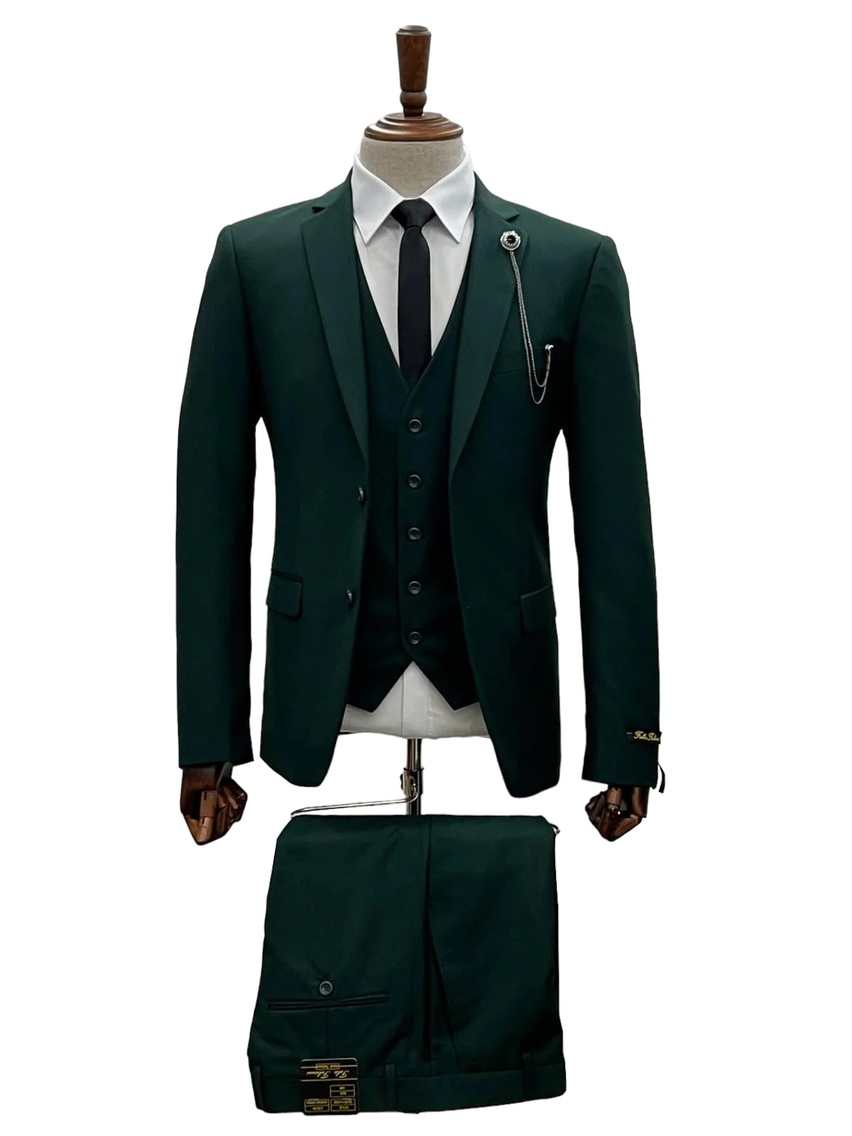 Fabio Fabrinni Slim Fit Hunter Green 3 piece Suit - SuitFellas
