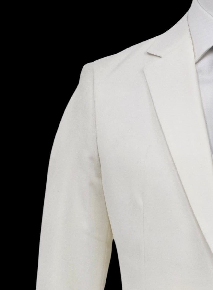 2 Button Notch Lapel Ivory Slim Fit Suit FF2+V-4030
