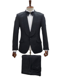 1 Button Slim Fit Suit FF1S-TRS Black