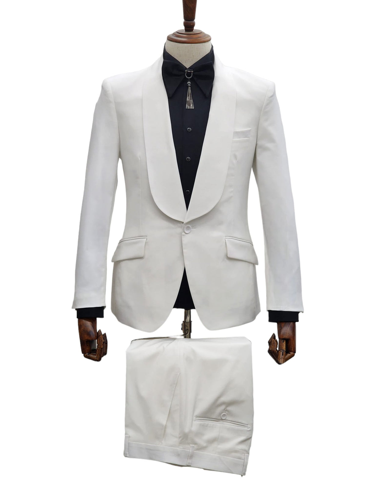 1 Button Slim Fit Suit FF1S-TRS Off White