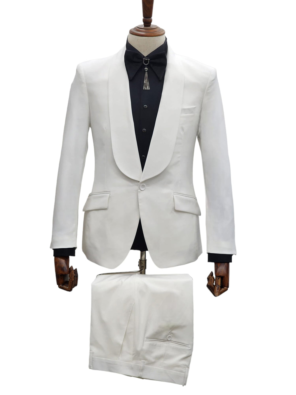 1 Button Slim Fit Suit FF1S-TRS Off White