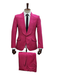 1 Button Slim Fit Suit FF1S-TRS Pink
