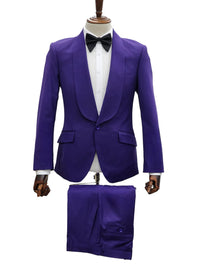 1 Button Slim Fit Suit FF1S-TRS Purple