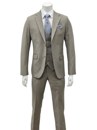 Fabio Fabrinni 2 Button 3 Piece Slim Fit Suit FF2S+V-4030 Stone