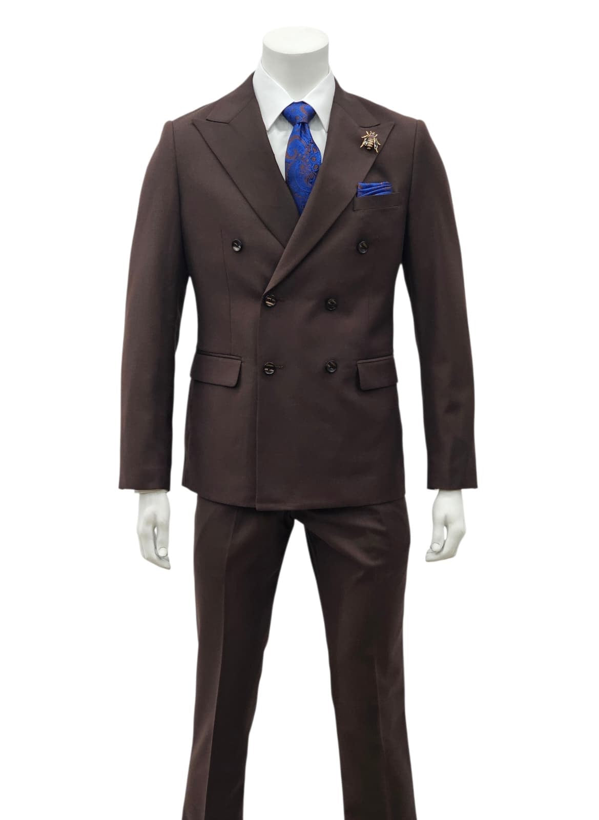 Fabio Fabrinni Double breast Slim Fit Suit FF6DB-4030S Brown