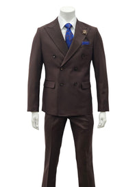 Fabio Fabrinni Double breast Slim Fit Suit FF6DB-4030S Brown