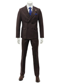 Fabio Fabrinni Double breast Slim Fit Suit FF6DB-4030S Brown