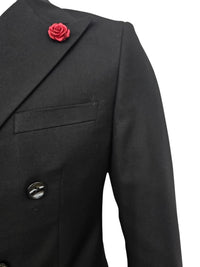 Fabio Fabrinni Double breast Slim Fit Suit FF6DB-4030S Black