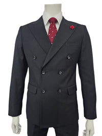 Fabio Fabrinni Double breast Slim Fit Suit FF6DB-4030S Black