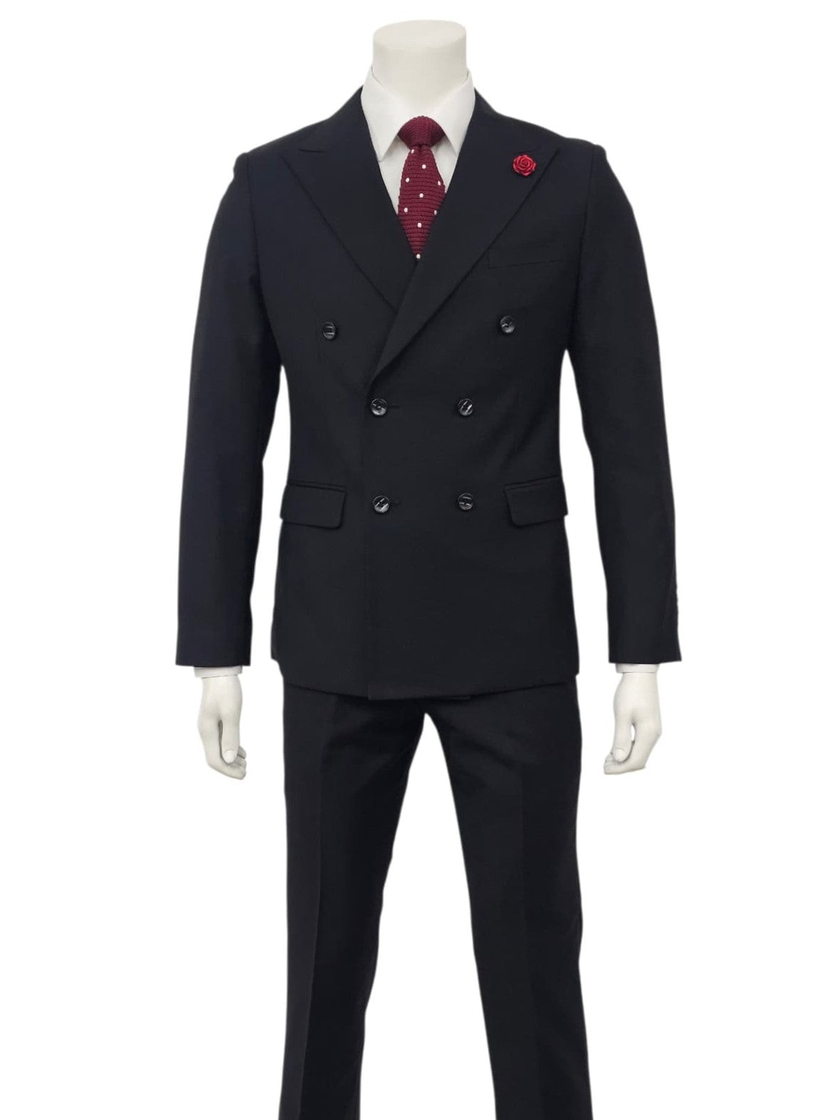 Fabio Fabrinni Double breast Slim Fit Suit FF6DB-4030S Black