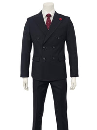 Fabio Fabrinni Double breast Slim Fit Suit FF6DB-4030S Black