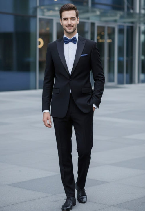 1 Button Peak Lapel Giovanni Testi Tuxedo, Slim Fit 62R