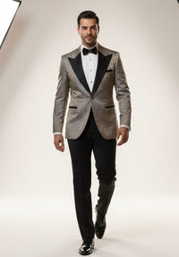 Giovanni Testi 1 Button Peak Lapel Slim Fit Iridescent Tuxedo EF1PX-6115 GOLDISH