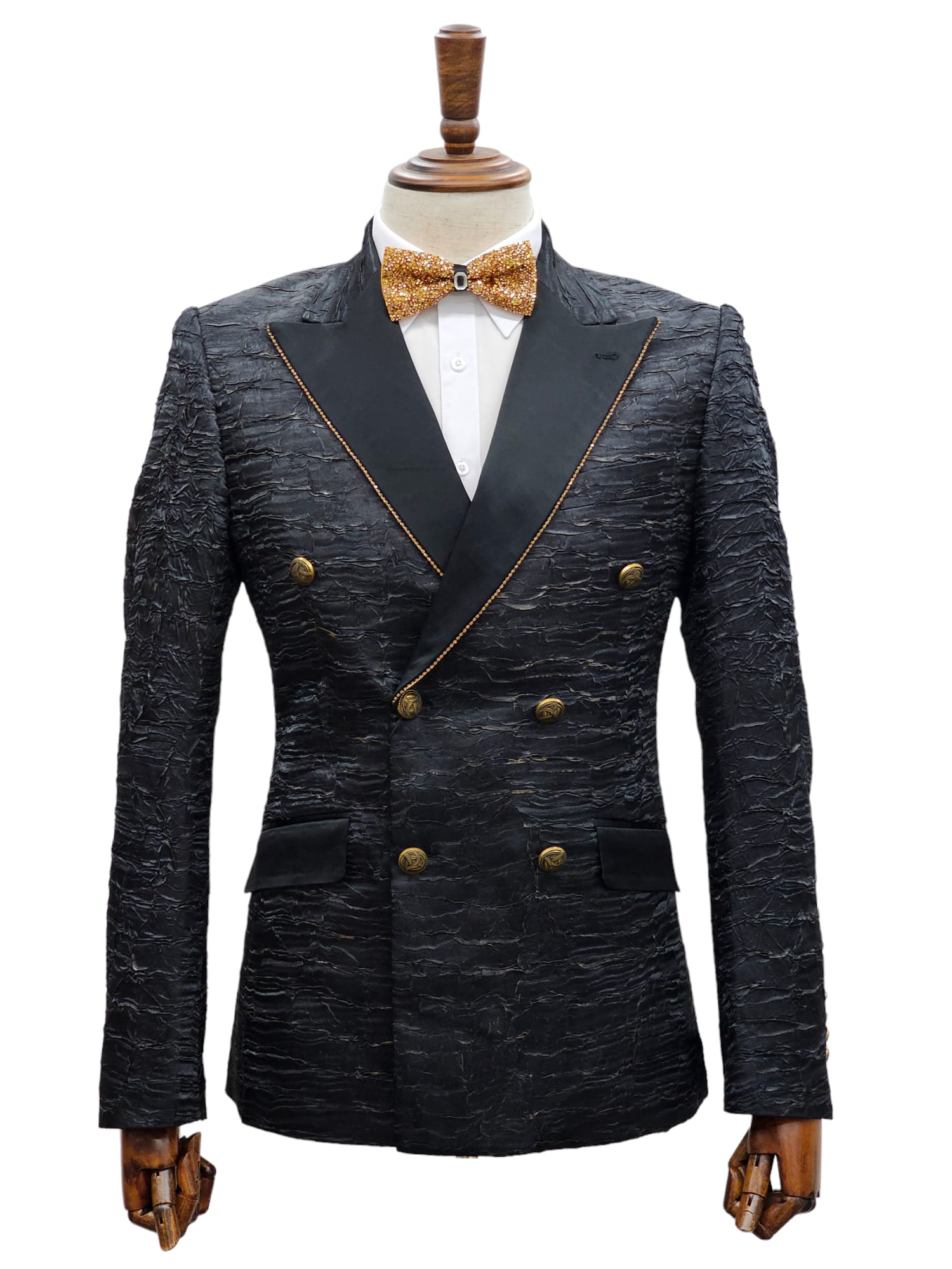 Giovanni Testi Slim Fit Double Breast Crinkle Fabric Suit – Suitfellas