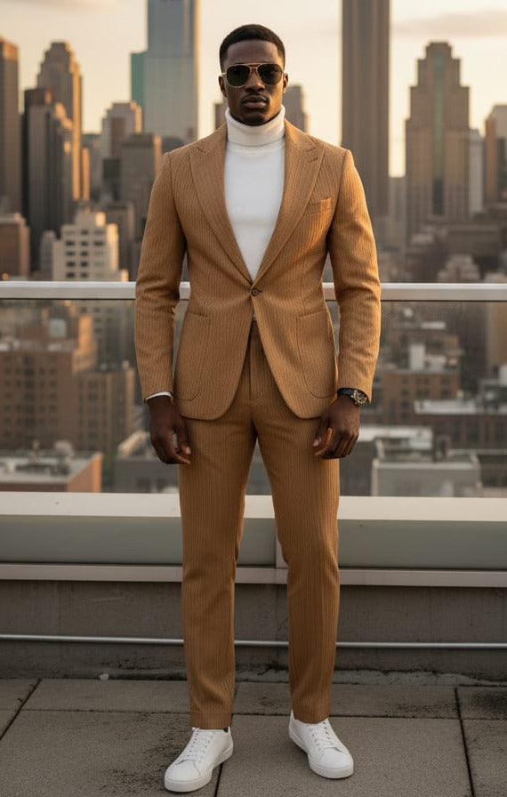 Giovanni Testi Slim Fit Faux Leather Suit – Suitfellas