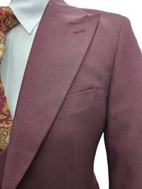 Giovanni Testi 2 Button 3Pc Slim Fit Suit GT2P+V-H5130 BURGUNDY