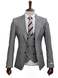 Giovanni Testi 2 Button 3Pc Slim Fit Suit GT2P+V-H5130 L.GREY