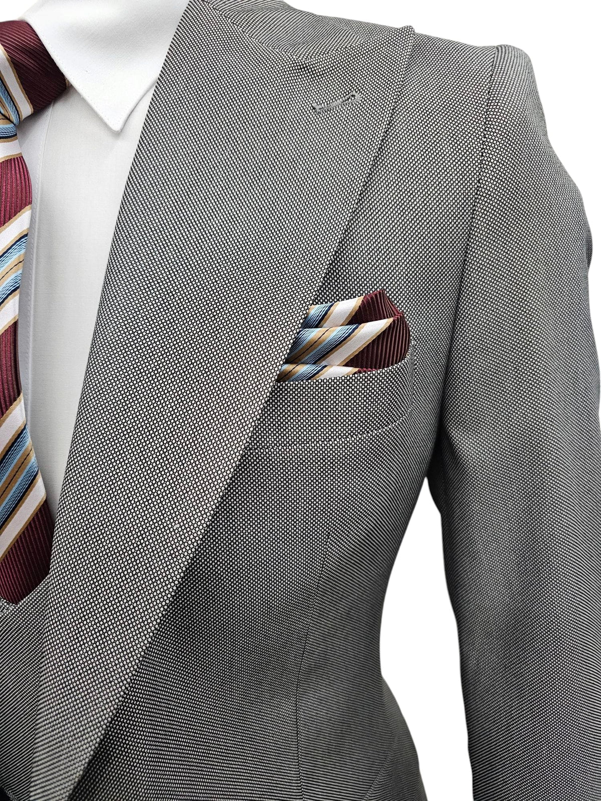 Giovanni Testi 2 Button 3Pc Slim Fit Suit GT2P+V-H5130 L.GREY