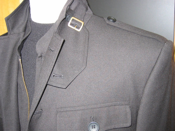 Effetti Semi Casual Wool Blend Patch Pocket Black Flat Front Suit