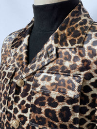 Giovanni Testi Leopard Skin 2 Piece Set with patch pockets GTCJ-A2306 BLK/GOLD