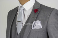 2 Button Notch Lapel Light Grey Slim Fit Suit FF2SV-4030
