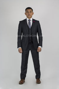 Fabio Fabrinni 2 Button 3 Piece Slim Fit Suit FF2S+V-4030 Charcoal