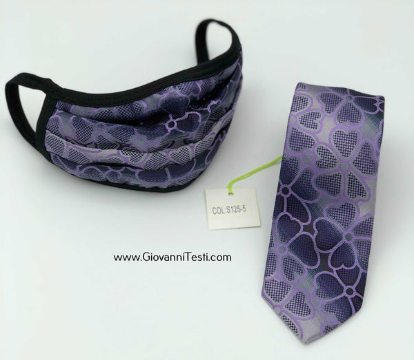Face Mask & Tie Set S125-5, Lavender