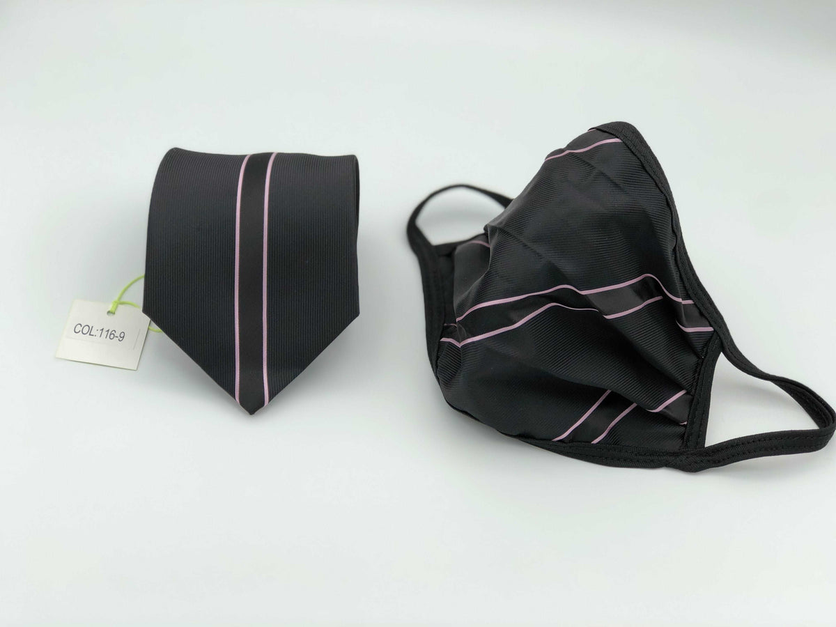 Classic Tie & Face Mask Set, 116-9 Pink