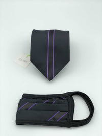 Classic Tie & Face Mask Set, 116-5 Purple