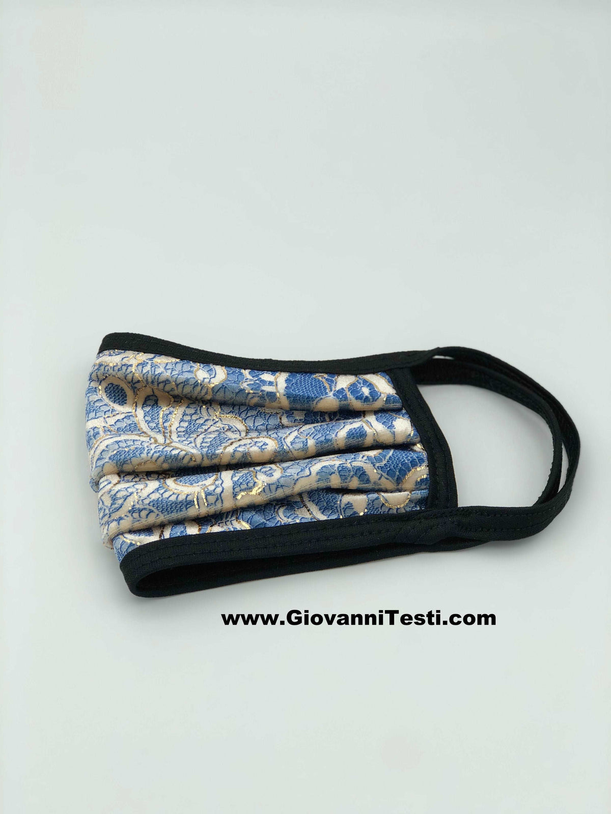 Giovanni Testi 1 Button Stretch Velvet Shawl Lapel Suit GT1S-PARI BLUE/Ivory/Gold