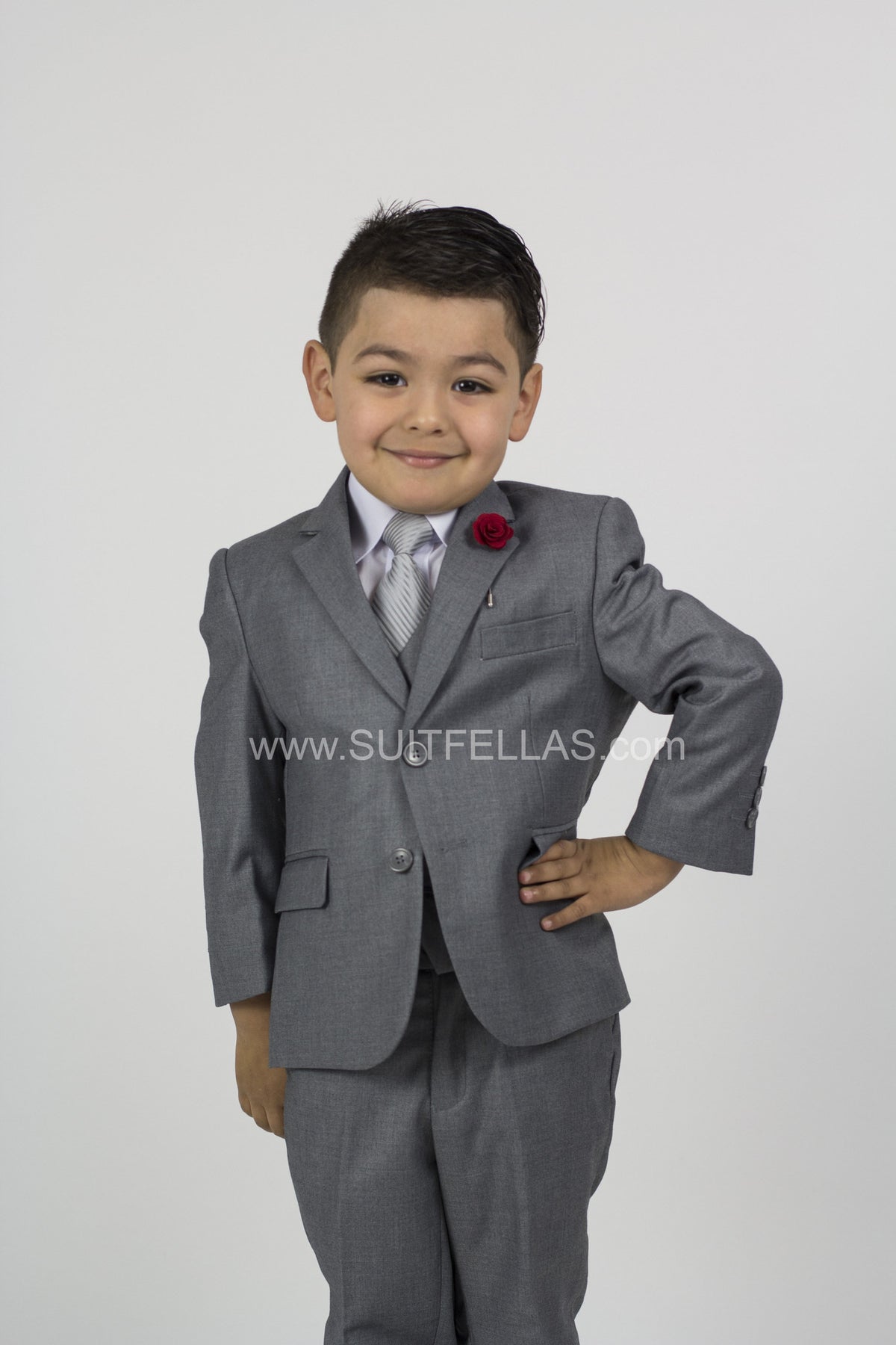5 piece Kid's Suit Light Grey KID-4030