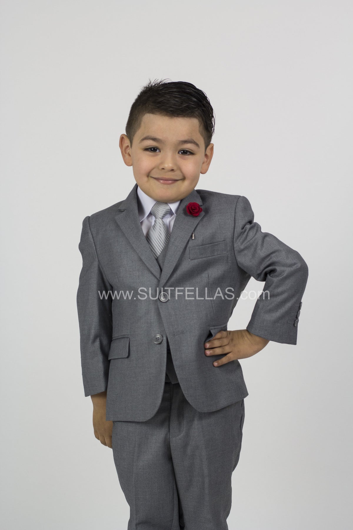 Kids Mini Evil Man Grey Suit Costume - Halloween Or Dress-Up Costume For Boys