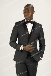 2 Button Shawl Lapel Charcoal Slim Fit Suit FF2SSX+V-1230