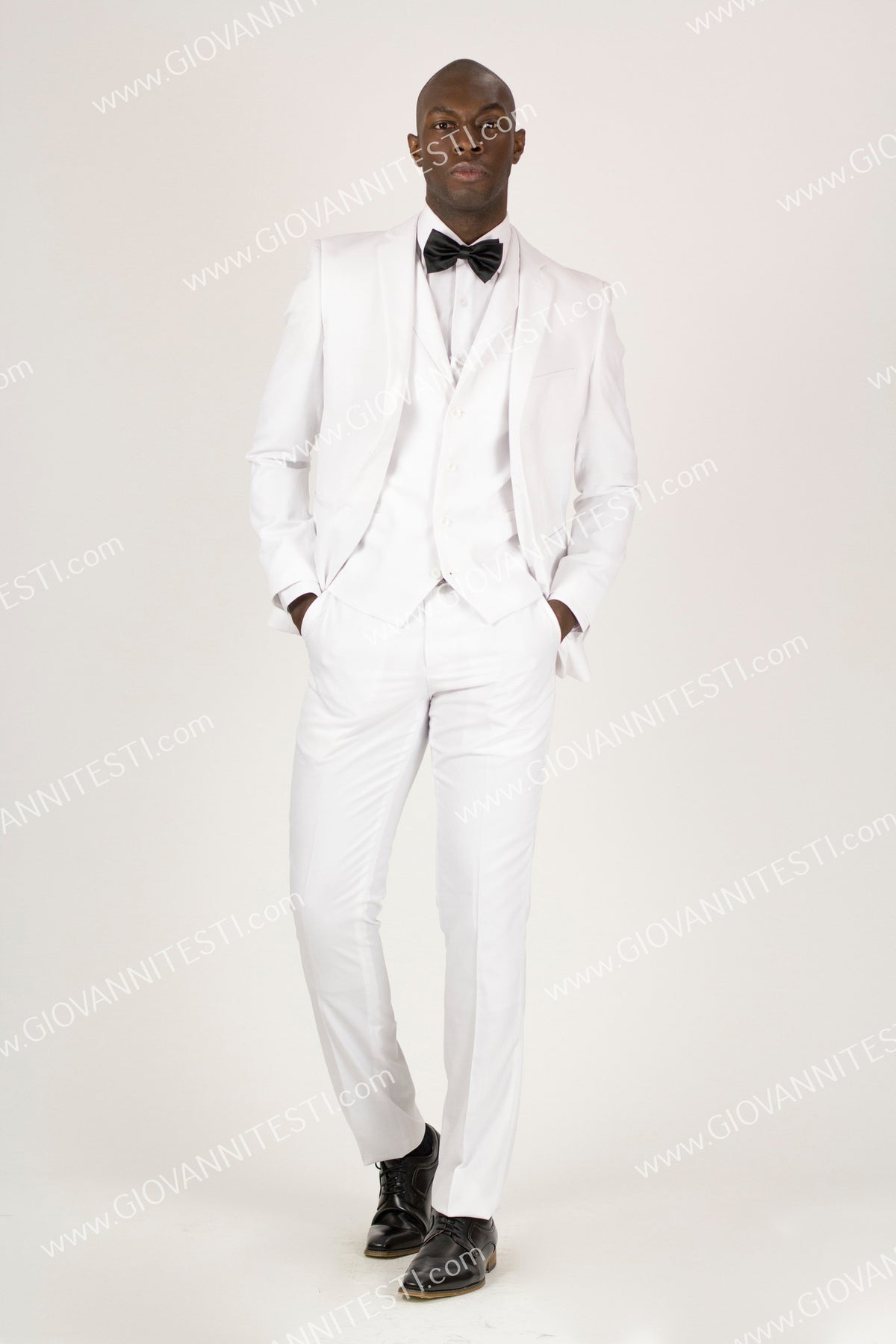 Giovanni Testi Slim Fit Notch lapel White Vest