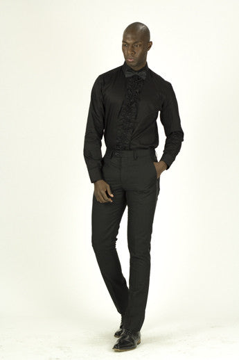 Giovanni Testi Black Slim Fit Tuxedo Pants - SuitFellas – Suitfellas