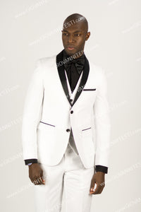2 Button Shawl Lapel White Slim Fit Suit FF2SSX+V-1230