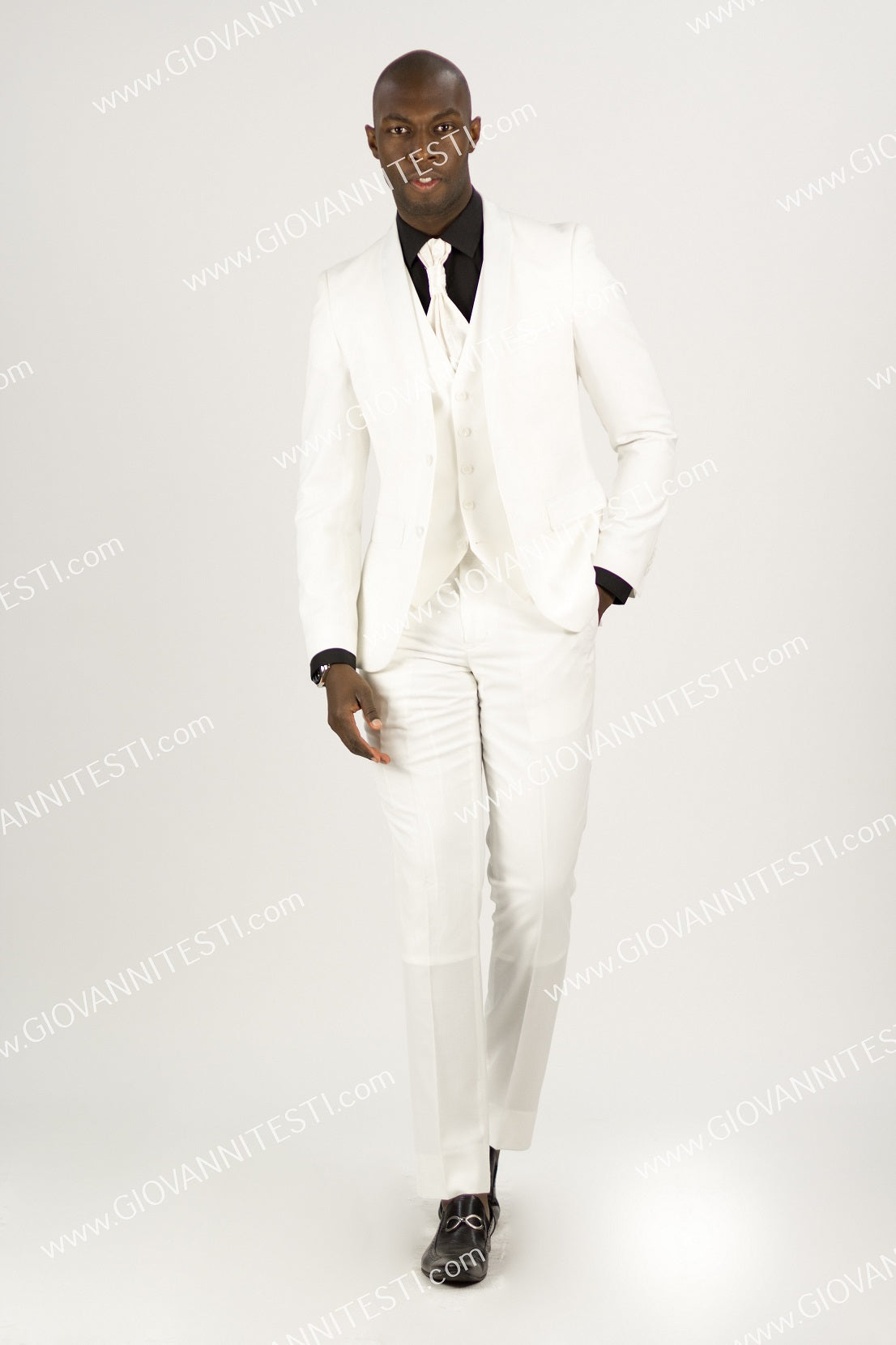 2 Button Shawl Lapel Slim Fit Suit FF2SSX+V-4030 WHITE