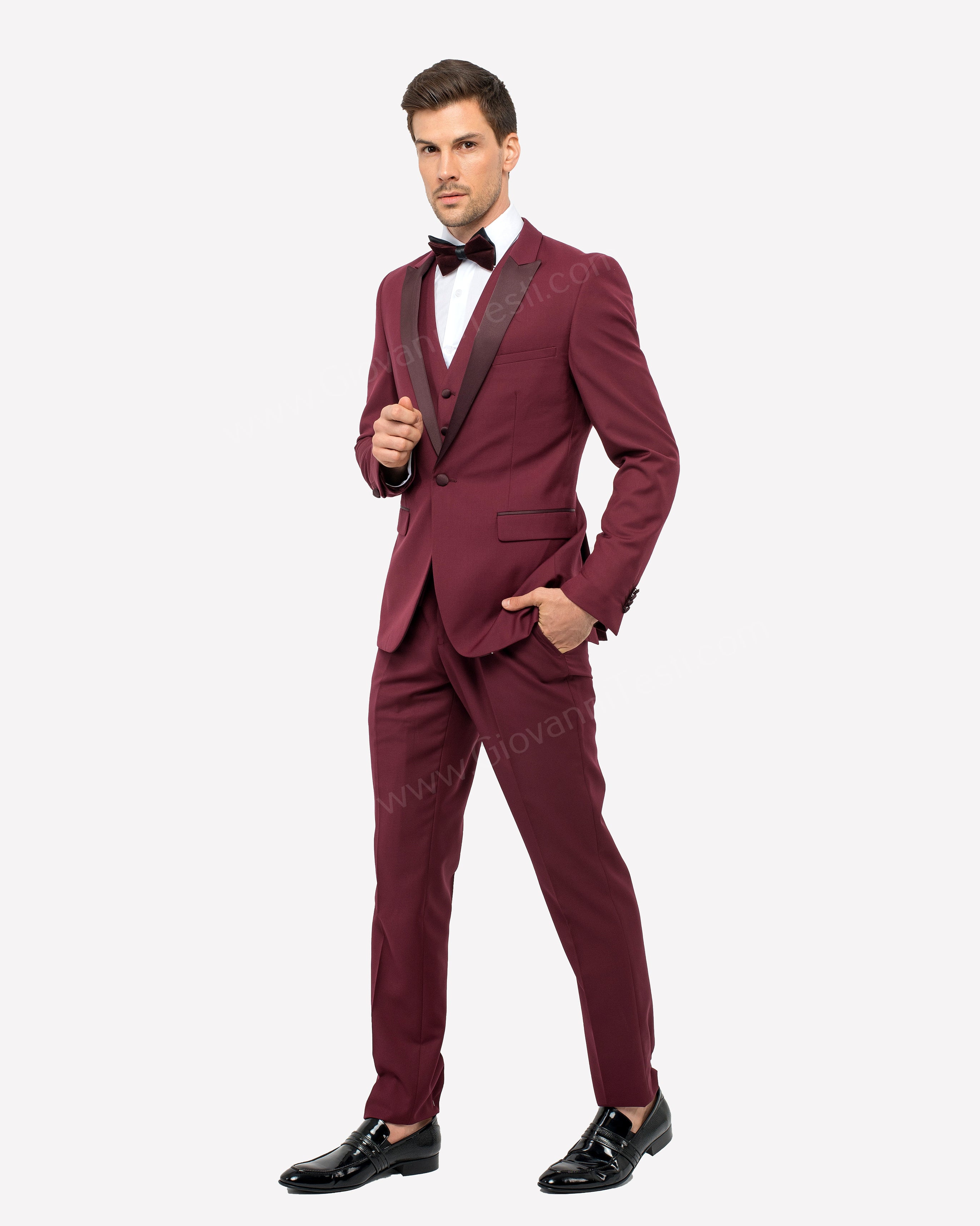 Designer Maroon Handwork Tuxedo Suit With Satin Lapel and Same - Etsy